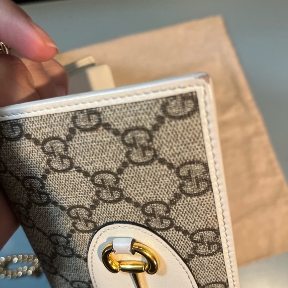 Gucci horse-bit leather wallet. With chain strap. - Picture 13 of 16